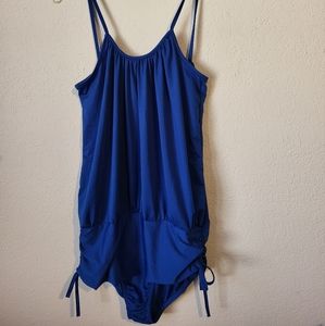 Swimsuit. One piece. Blue. Size L